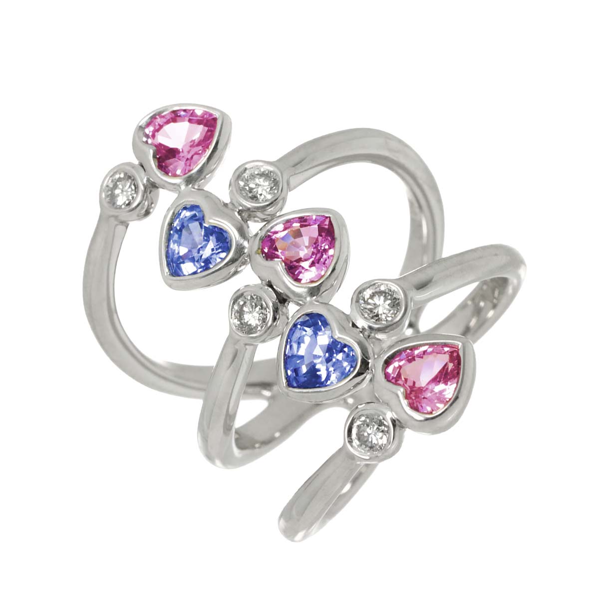 Sapphire 1.06ct/0.76ct Diamond 0.24ct Ring 18K WG 750 size6(US)