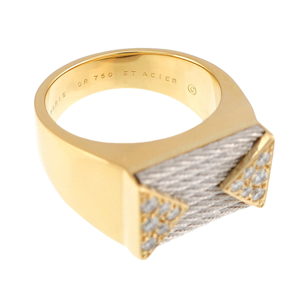 Force 10 Diamond Ring 18K YG 750 SS size:9.5(US)