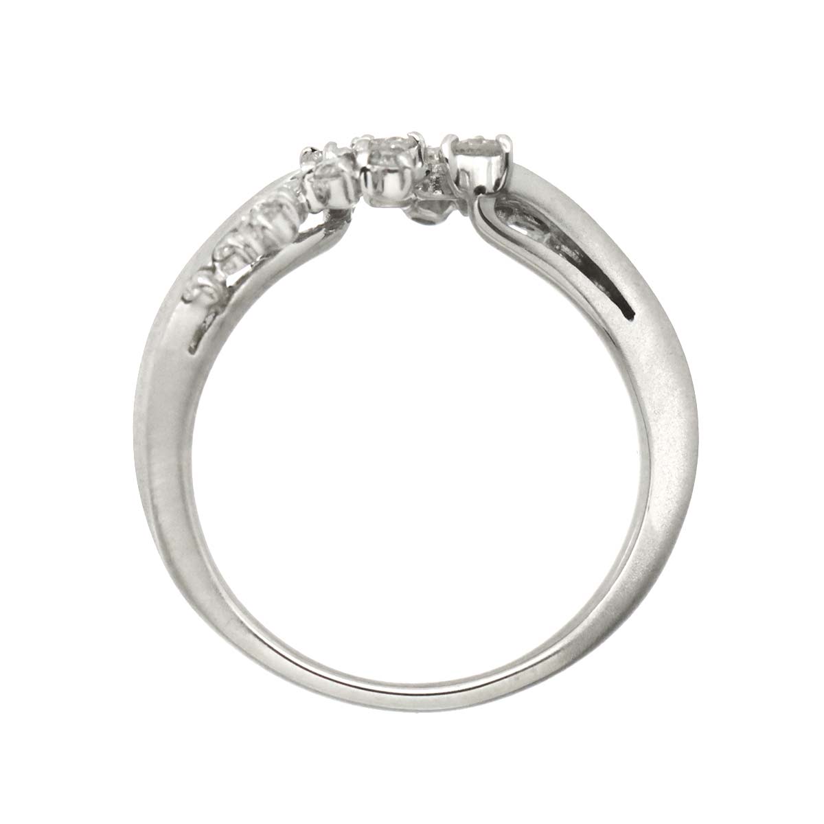 Diamond 0.45ct Ring 18K K18 WG White Gold size6-6.25(US)