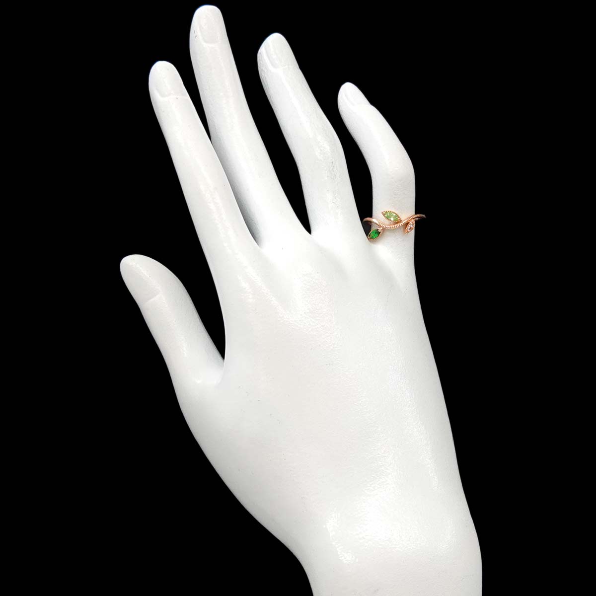 Garnet Diamond 0.01ct Ring 18K K18 PG Pink Gold size4-4.5(US)