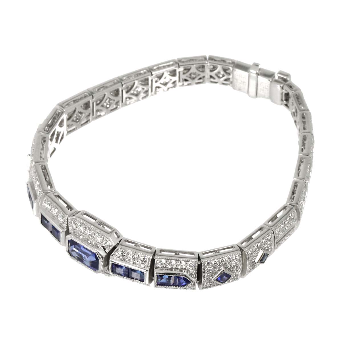 Sapphire 1.42/1.98ct Diamond 2.78ct Bracelet 18K WG 750