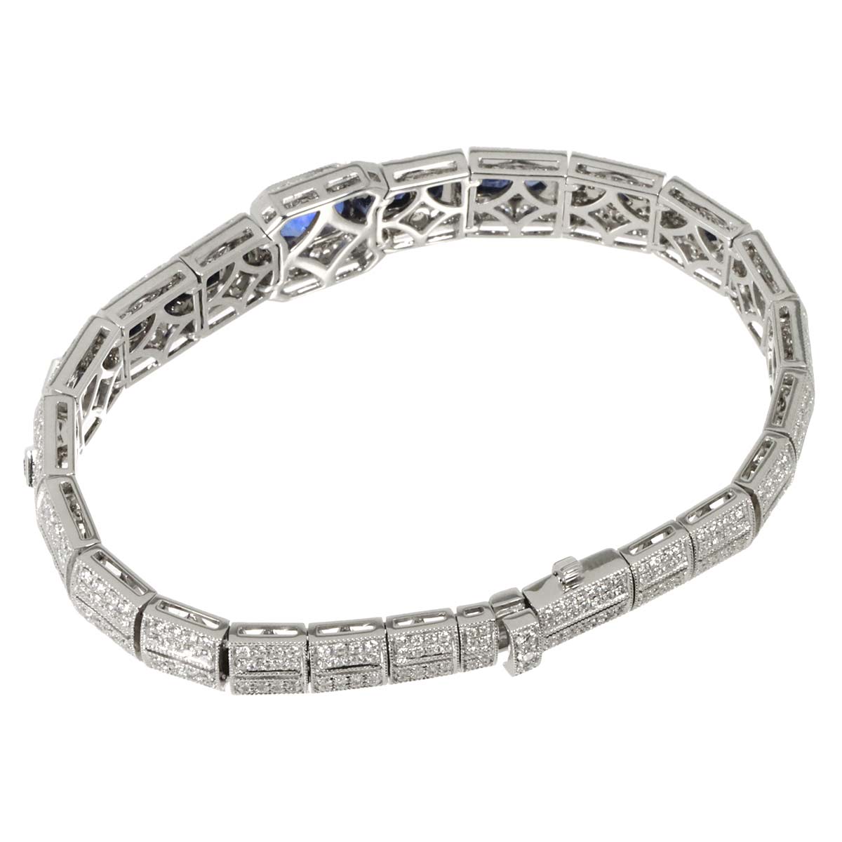 Sapphire 1.42/1.98ct Diamond 2.78ct Bracelet 18K WG 750