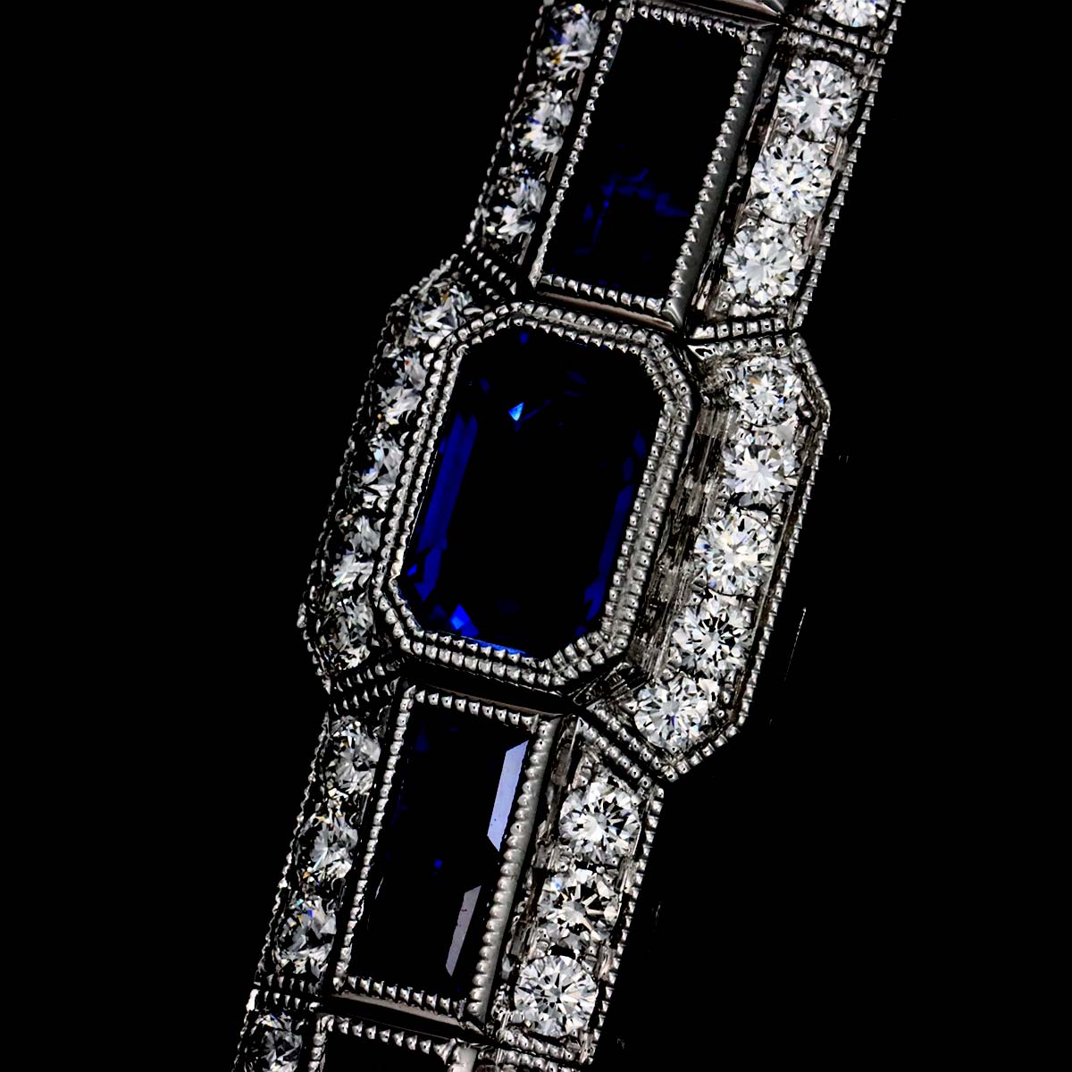 Sapphire 1.42/1.98ct Diamond 2.78ct Bracelet 18K WG 750