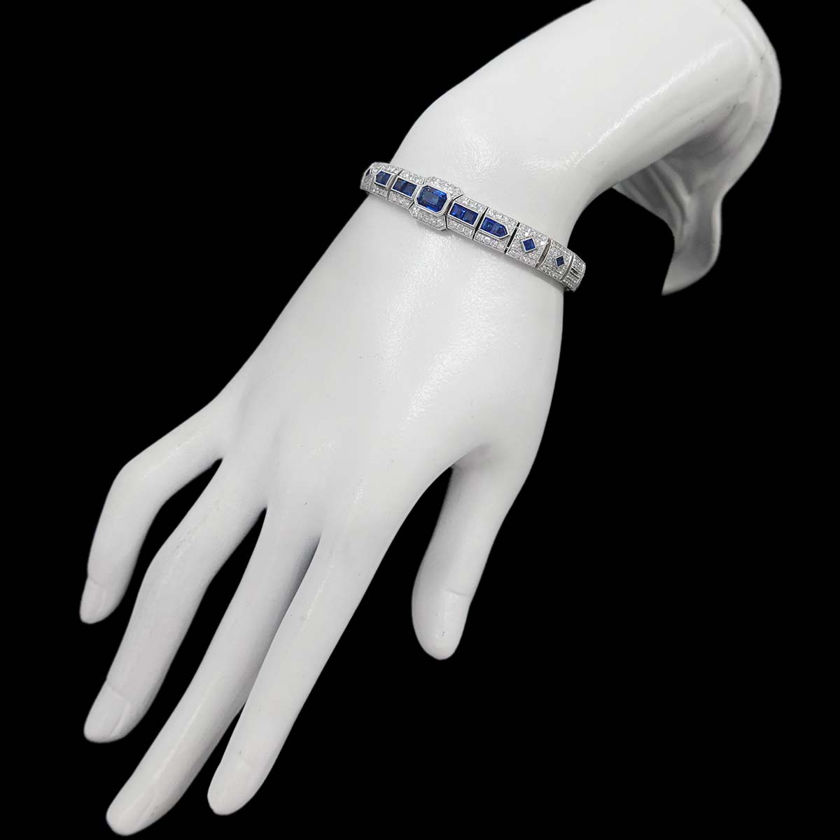 Sapphire 1.42/1.98ct Diamond 2.78ct Bracelet 18K WG 750