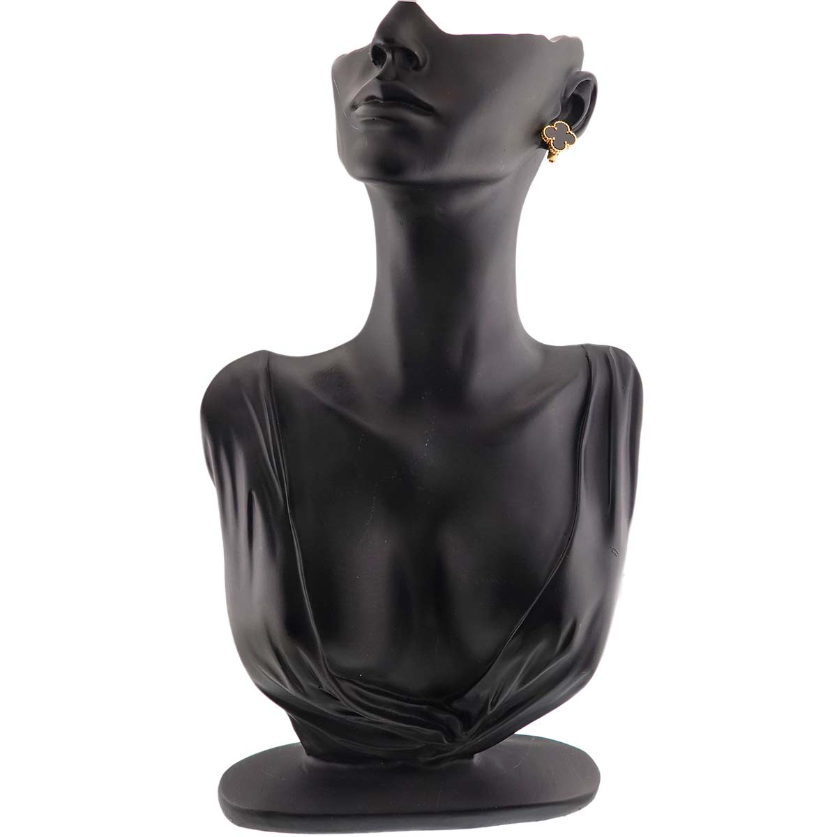 Vintage Alhambra Onyx Earrings Clip on 18K YG