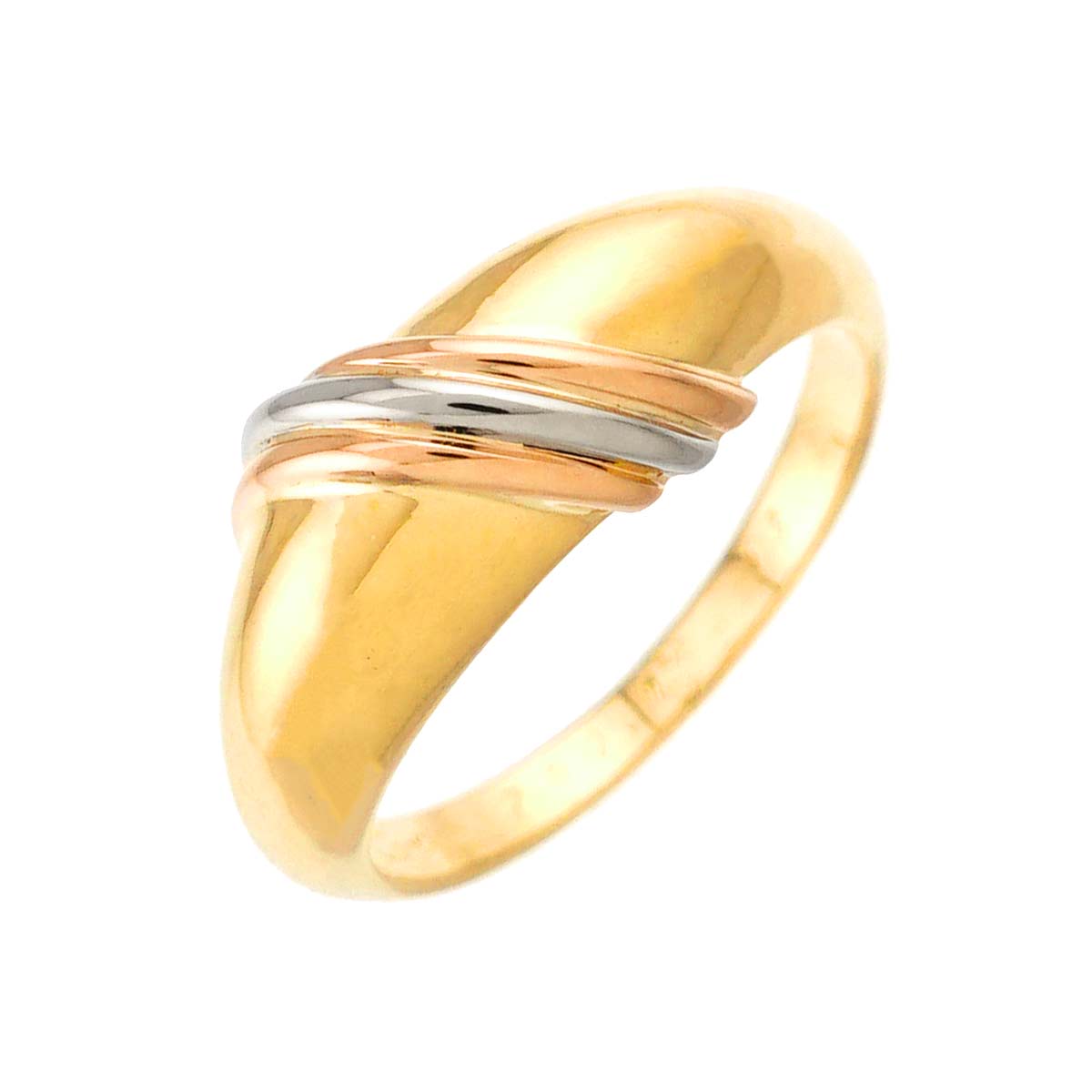 Thread Trinity Ring 18K YG WG PG 750 Size51 5.5-5.75(US)