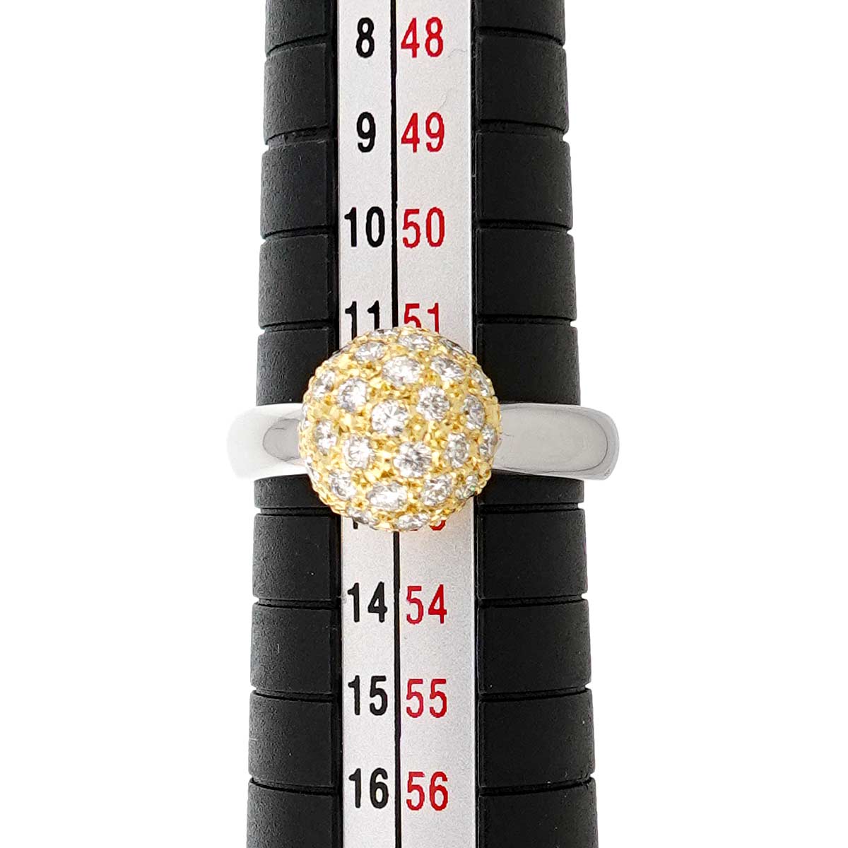 Diamond 0.69ct Ring 18K YG 750 Pt Size6(US)