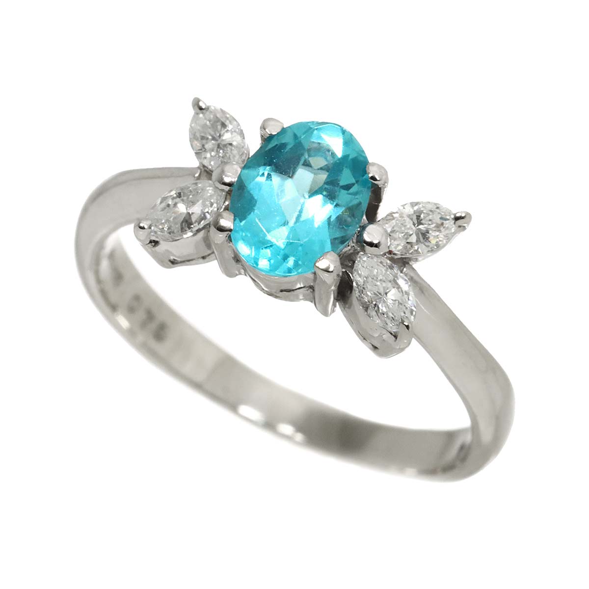 Apatite 0.75ct Diamond 0.33ct Ring Pt Platinum 6.25-6.5(US)