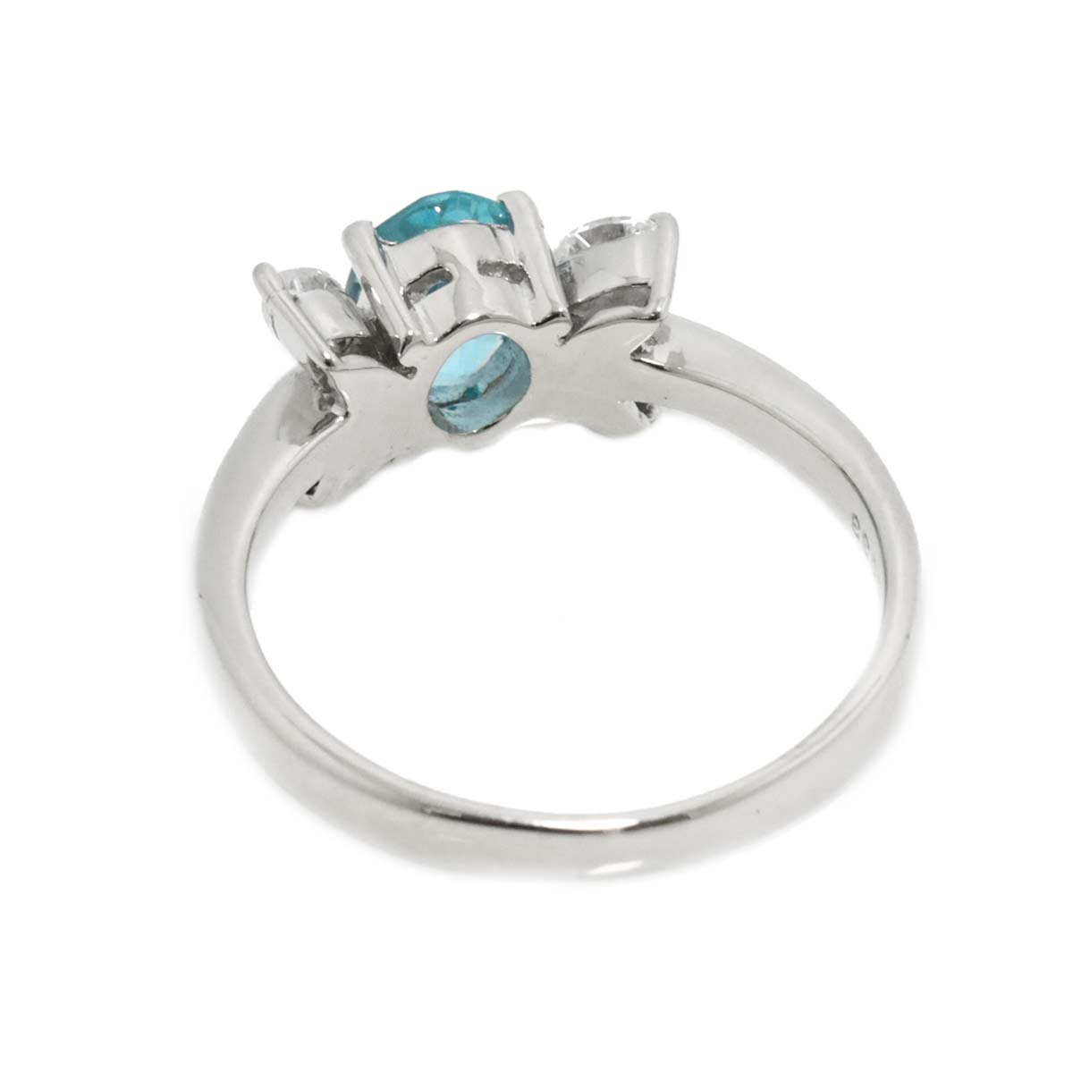 Apatite 0.75ct Diamond 0.33ct Ring Pt Platinum 6.25-6.5(US)