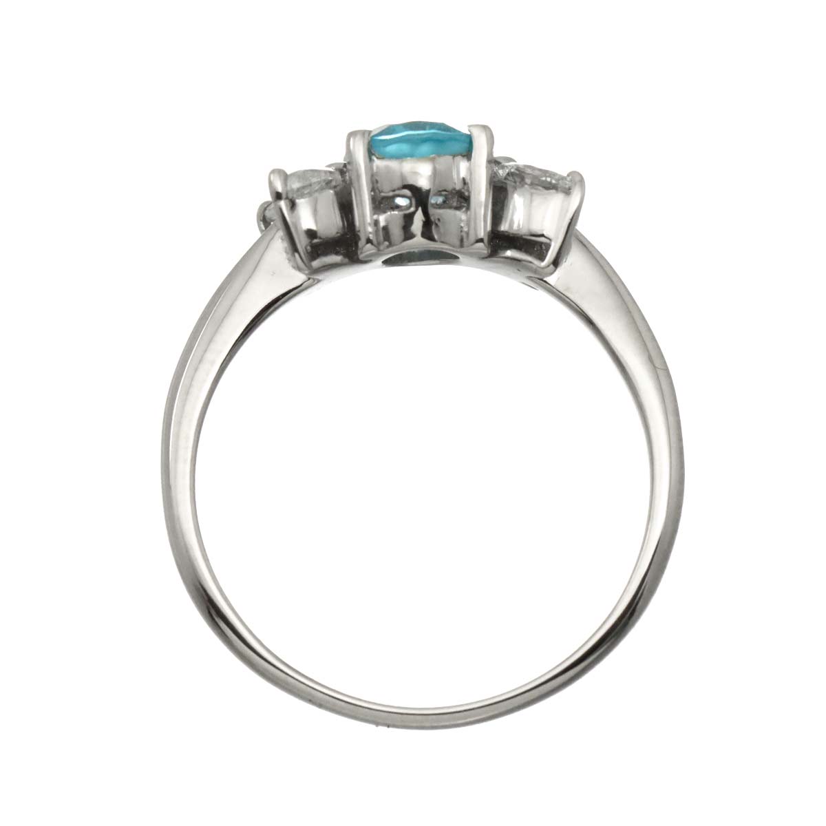 Apatite 0.75ct Diamond 0.33ct Ring Pt Platinum 6.25-6.5(US)