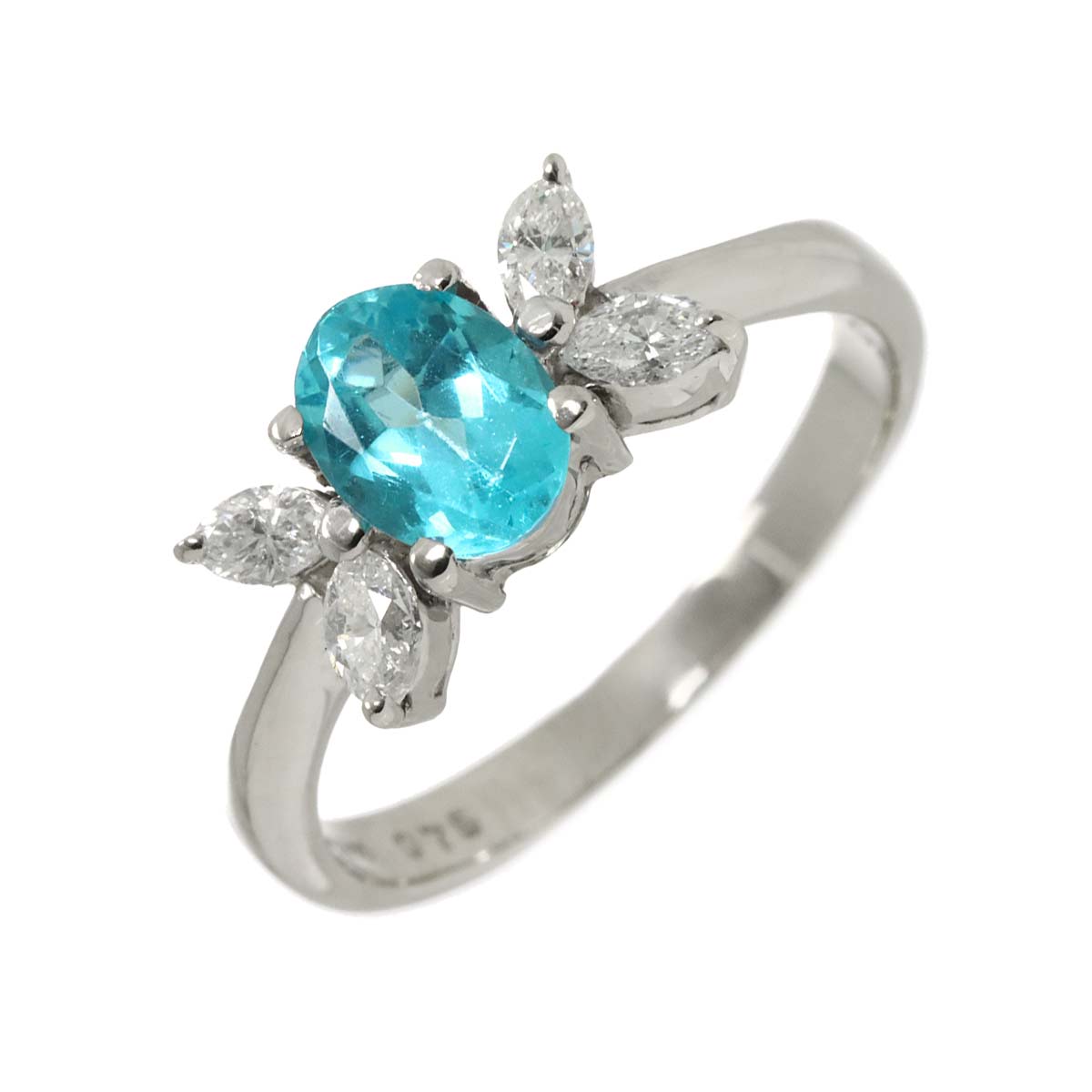 Apatite 0.75ct Diamond 0.33ct Ring Pt Platinum 6.25-6.5(US)