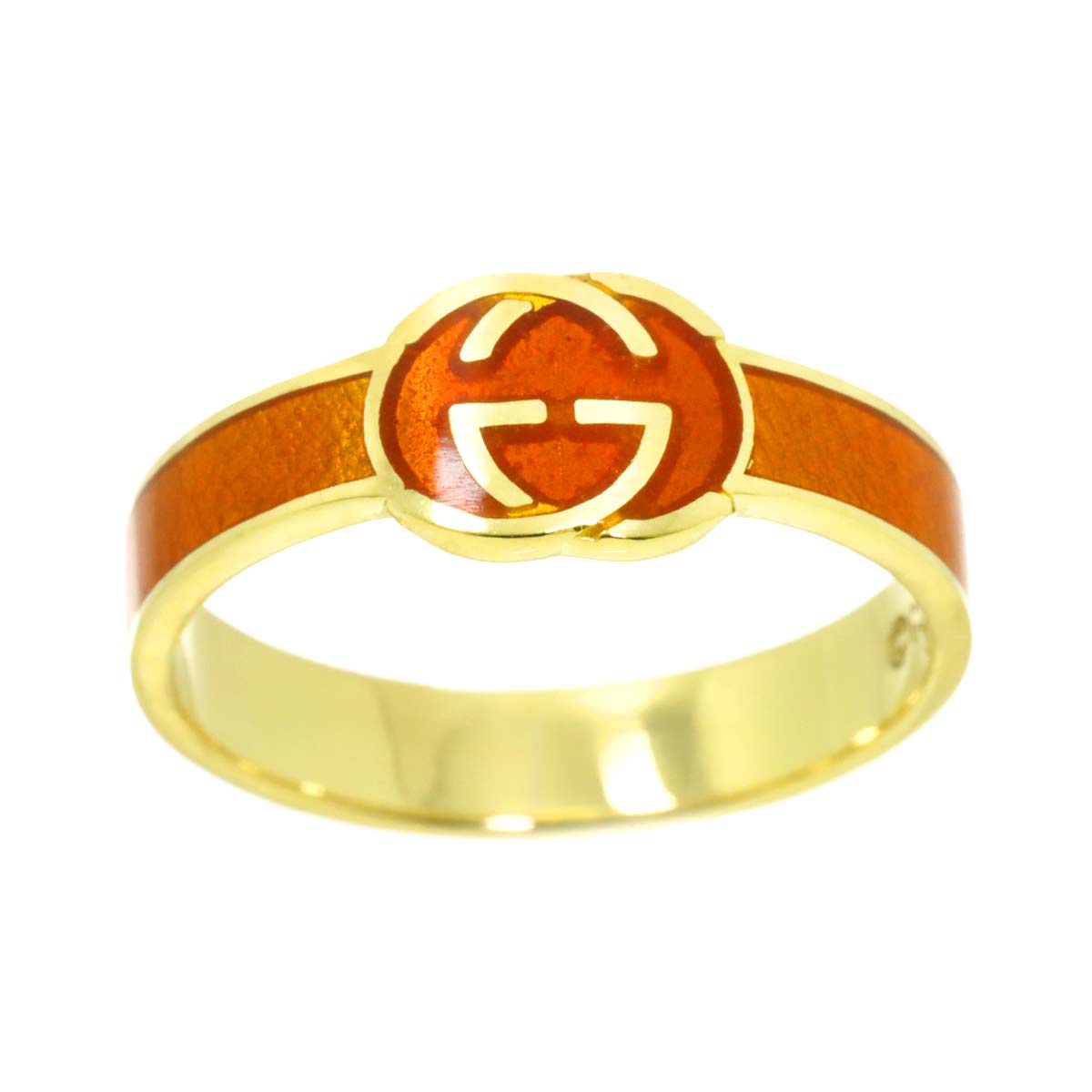 Enamel Ring 18K Yellow Gold 750 Size6-6.25(US)