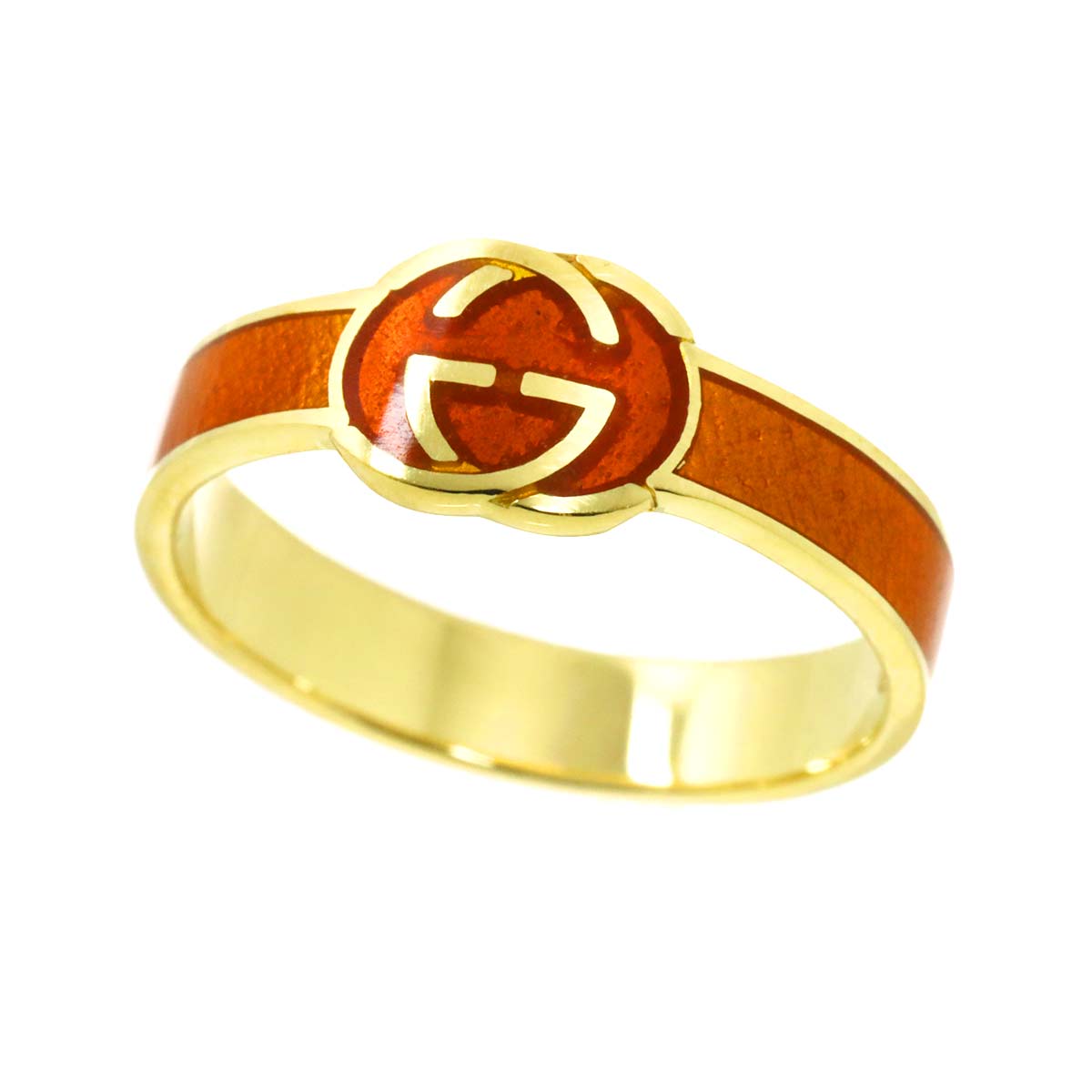 Enamel Ring 18K Yellow Gold 750 Size6-6.25(US)