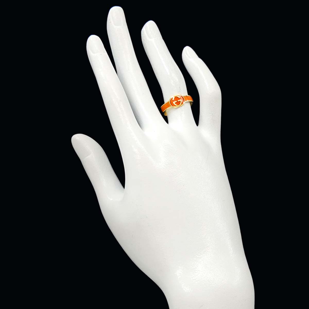 Enamel Ring 18K Yellow Gold 750 Size6-6.25(US)
