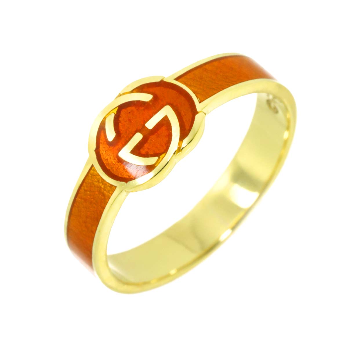 Enamel Ring 18K Yellow Gold 750 Size6-6.25(US)