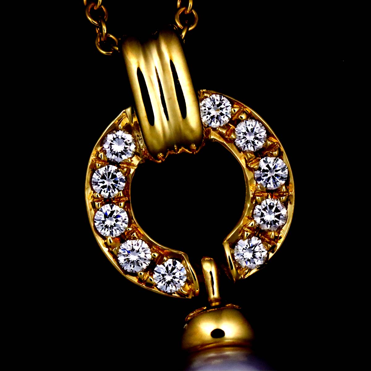 Akoya pearl 6.3mm Diamond Necklace 18K YG 750
