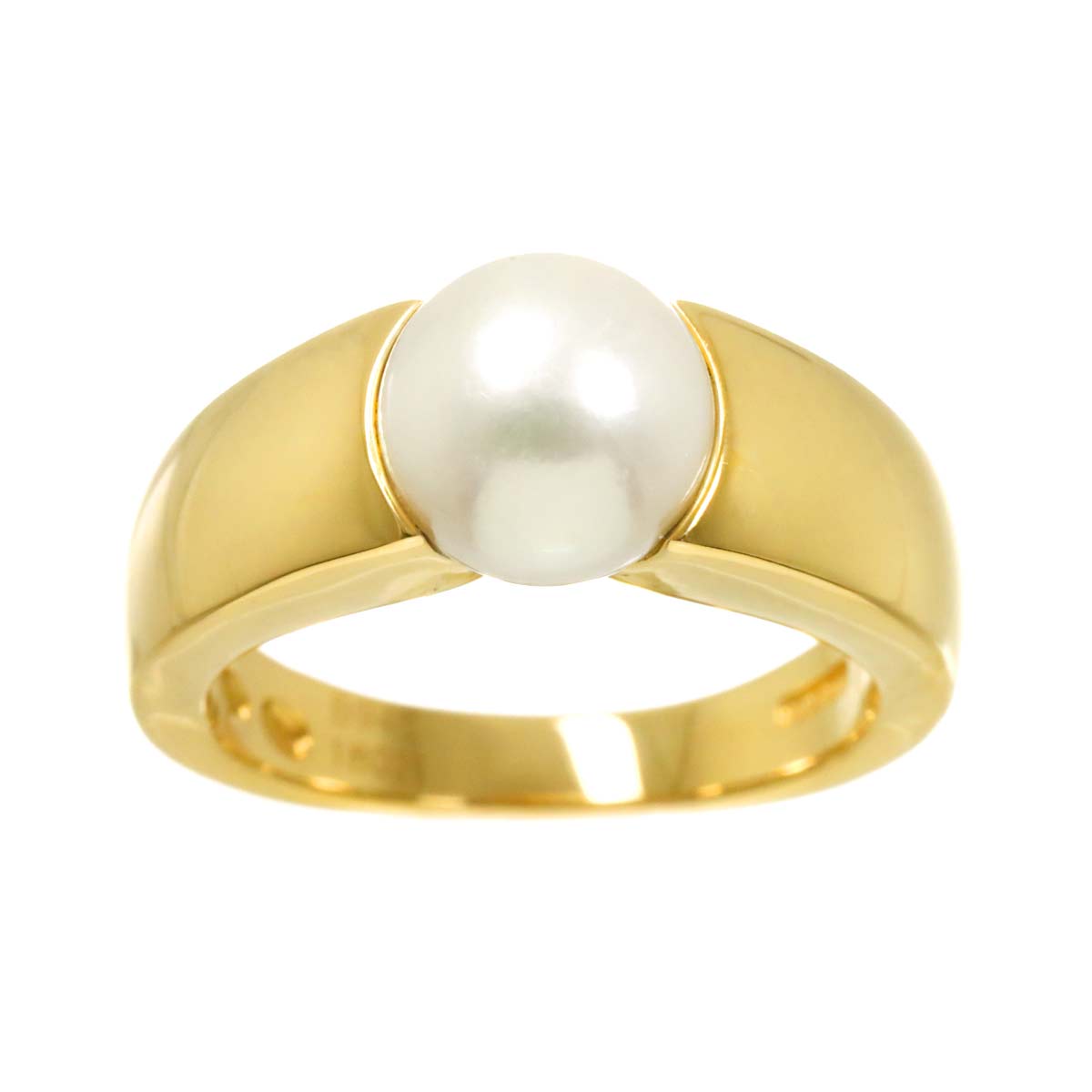 Akoya Pearl 8.2mm Ring 18K YG 750 Size:6-6.25(US)
