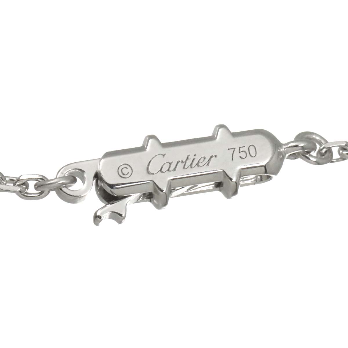 C Heart Necklace 18K White Gold 750