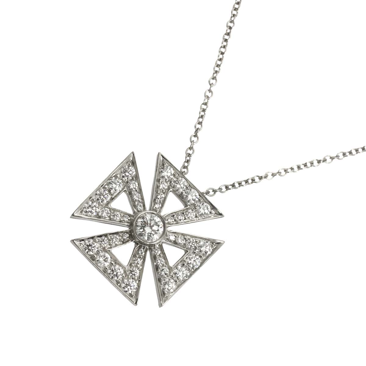 Cross Diamond Necklace Platinum