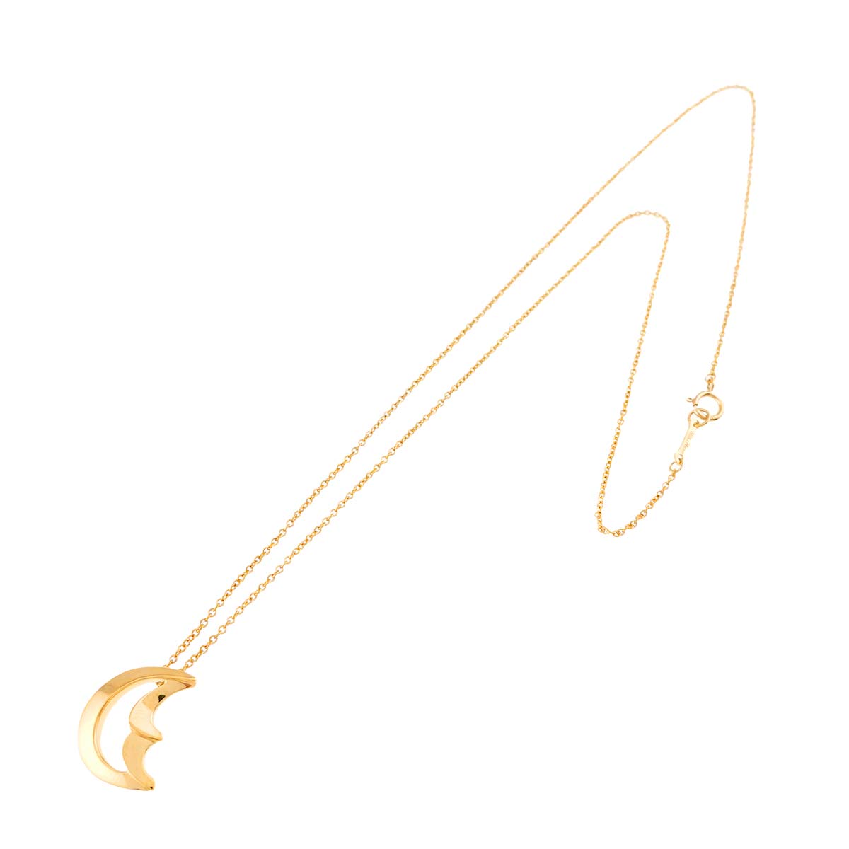 Crescent moon Necklace 18K Yellow Gold 750