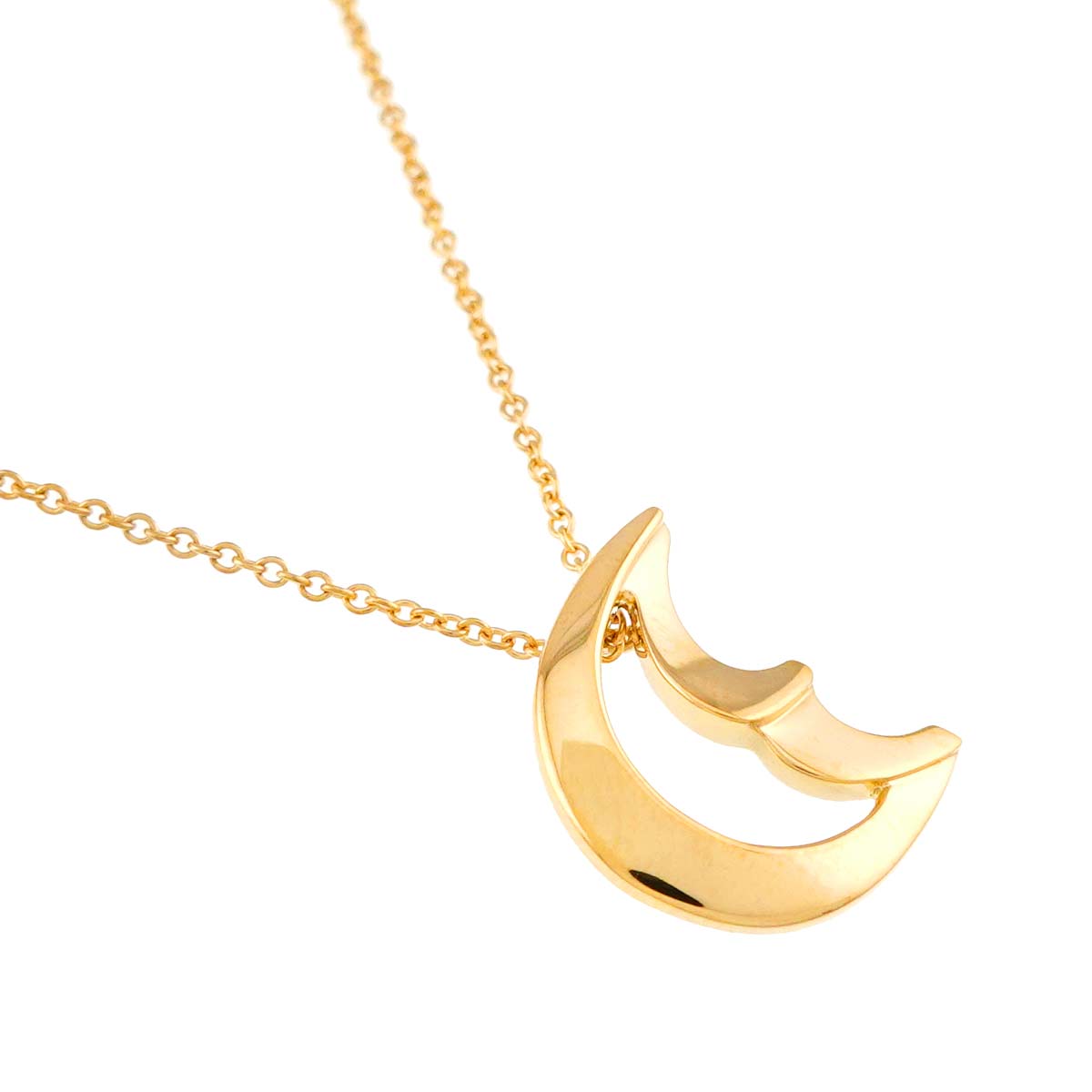Crescent moon Necklace 18K Yellow Gold 750