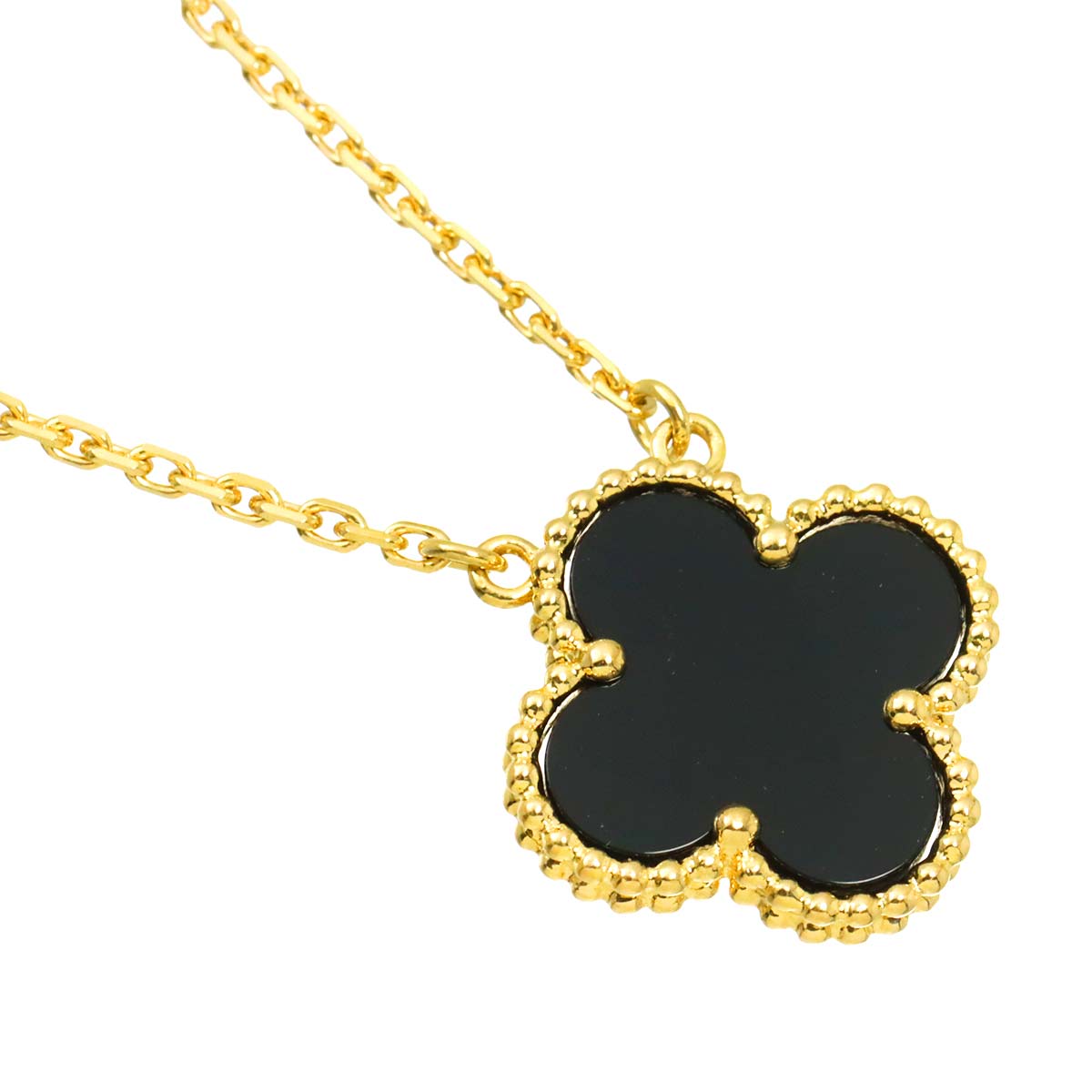 Vintage Alhambra Onyx Necklace 18K YG 750