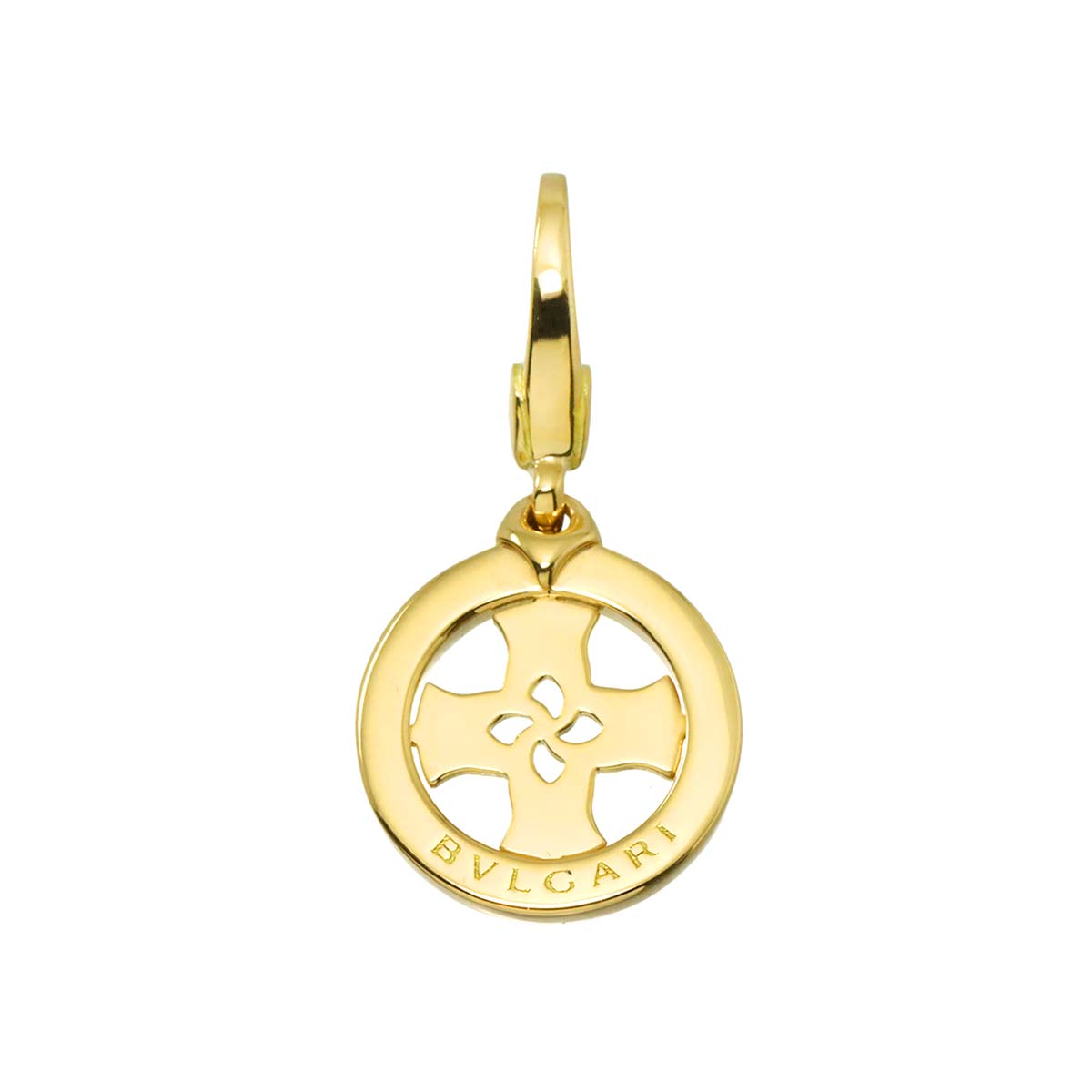 Tondo cross Pendant Top 18K YG 750