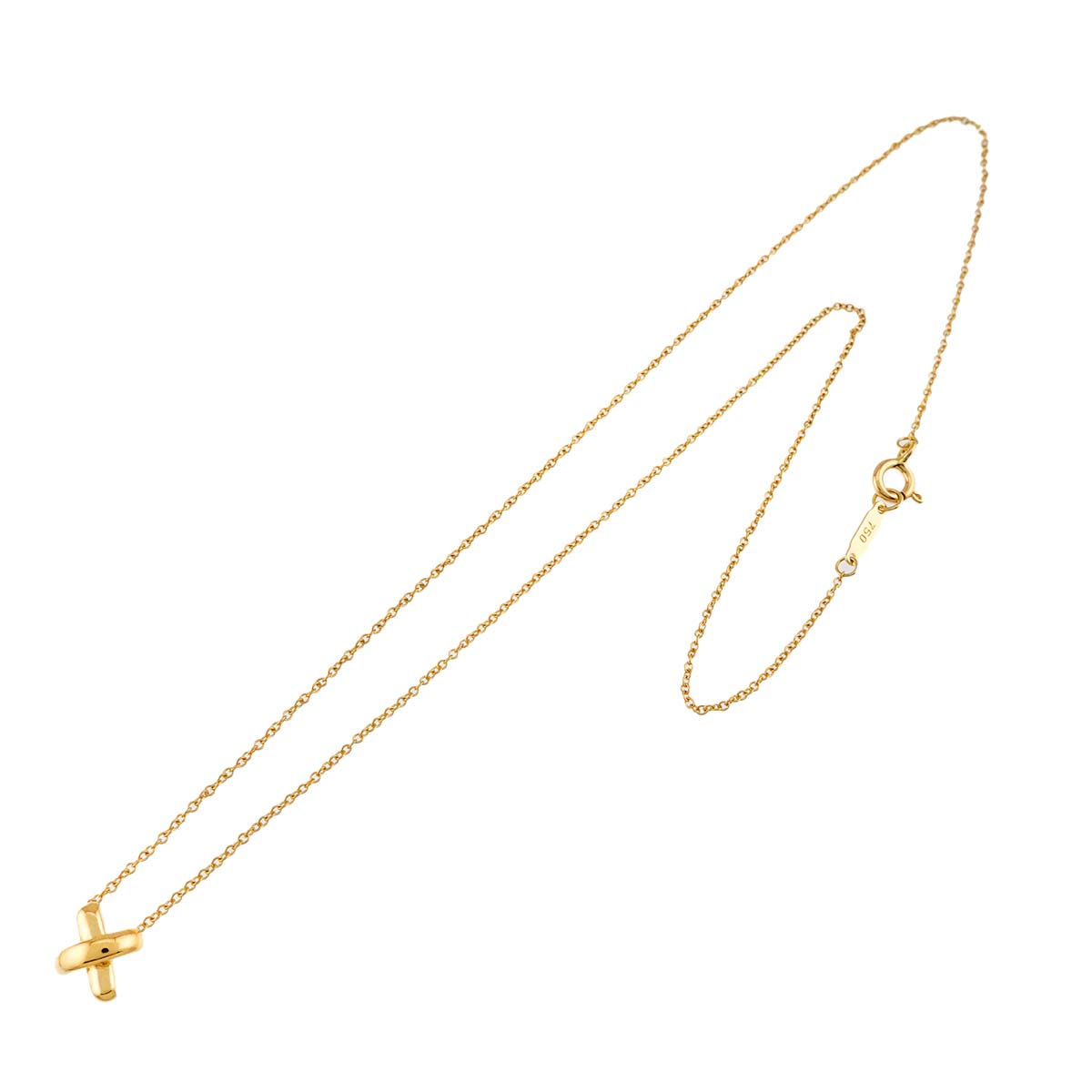 Cross stitch Necklace 18K Yellow Gold 750