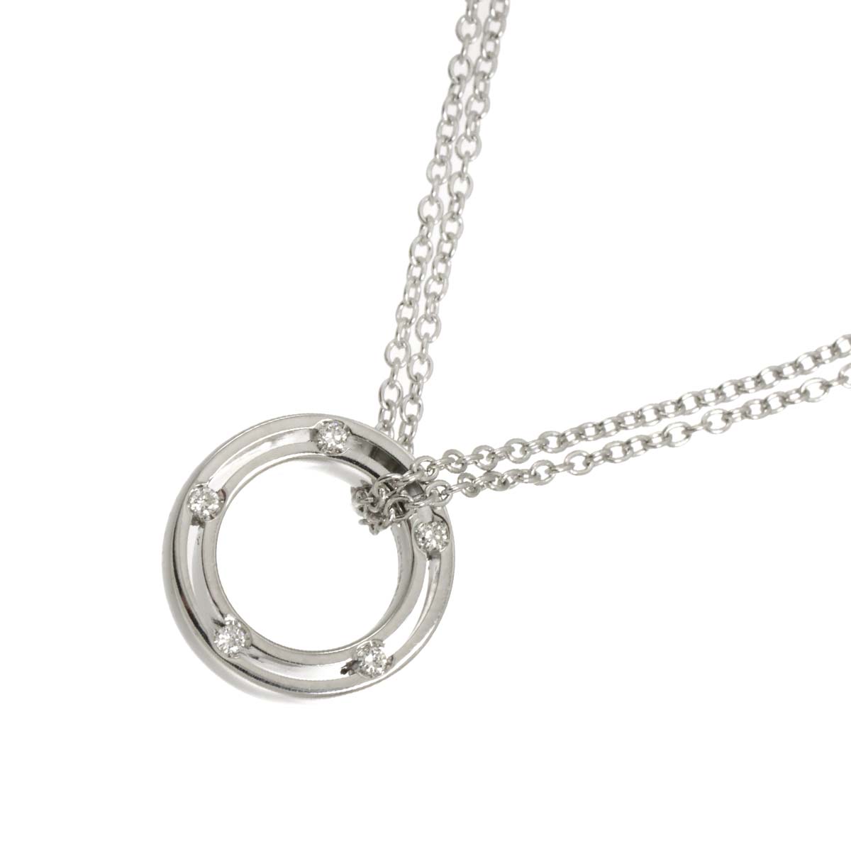 D-SIDE Diamond Necklace 18K White Gold 750