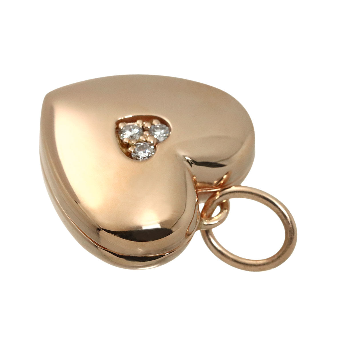 Heart Diamond Pendant Top 18K Pink Gold 750