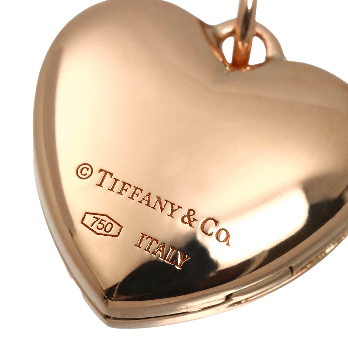 Heart Diamond Pendant Top 18K Pink Gold 750