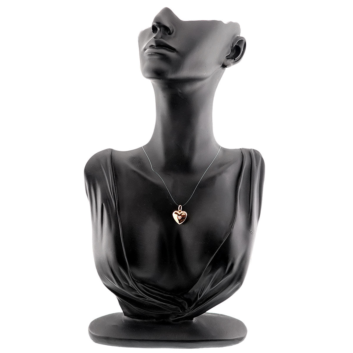 Heart Diamond Pendant Top 18K Pink Gold 750
