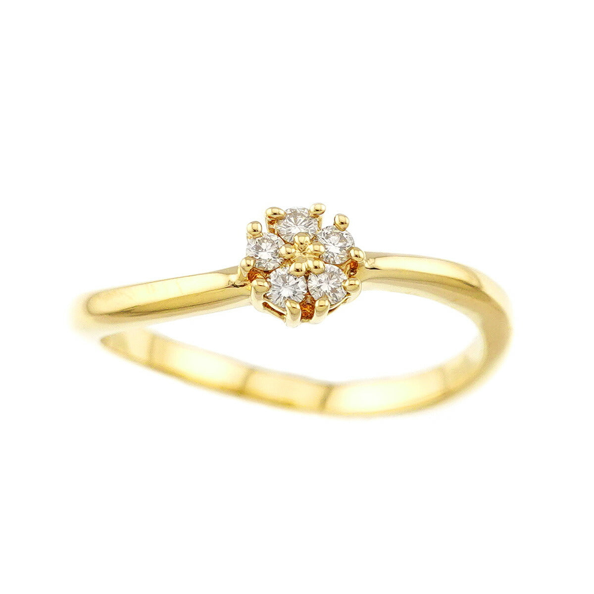 Diamond 0.07ct Ring 18K YG 750 Size4.75-5(US)