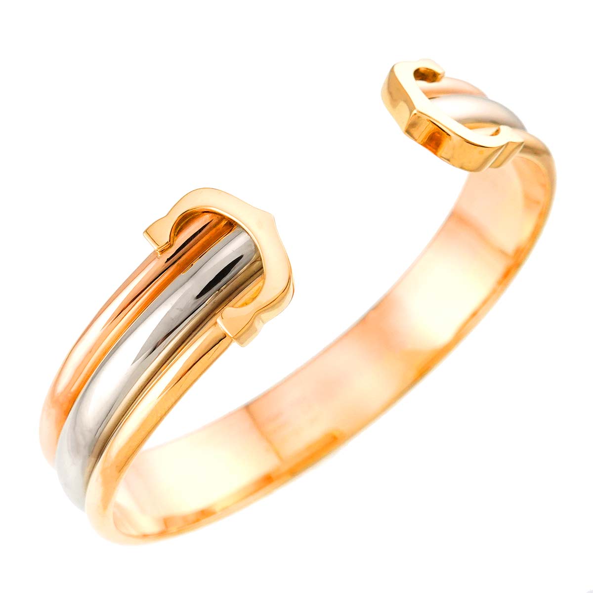 2C C2 Trinity Bangle Bracelet 18K YG WG PG 750 size17