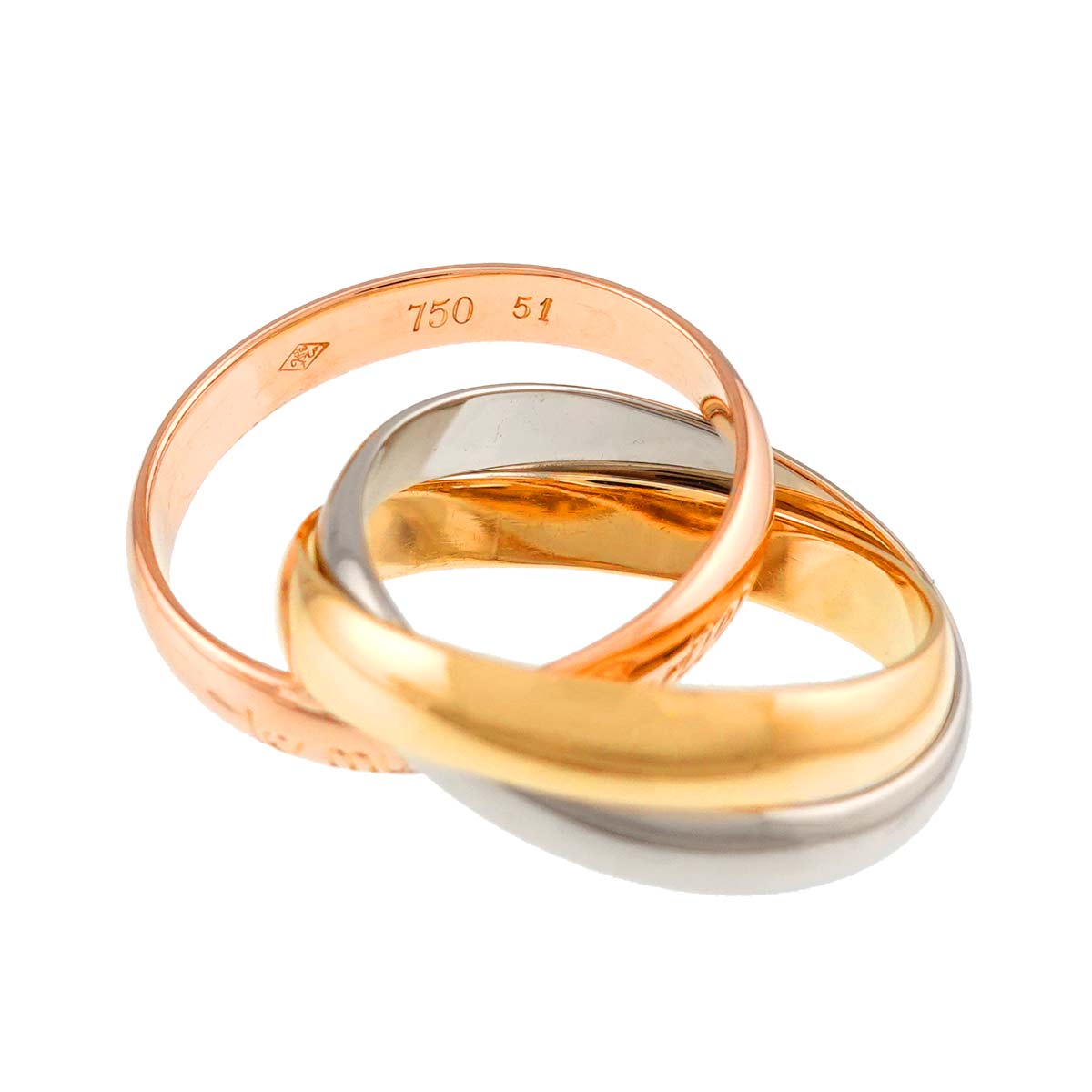 Trinity Ring 18K YG WG PG 750 Size51 5.5-5.75(US)