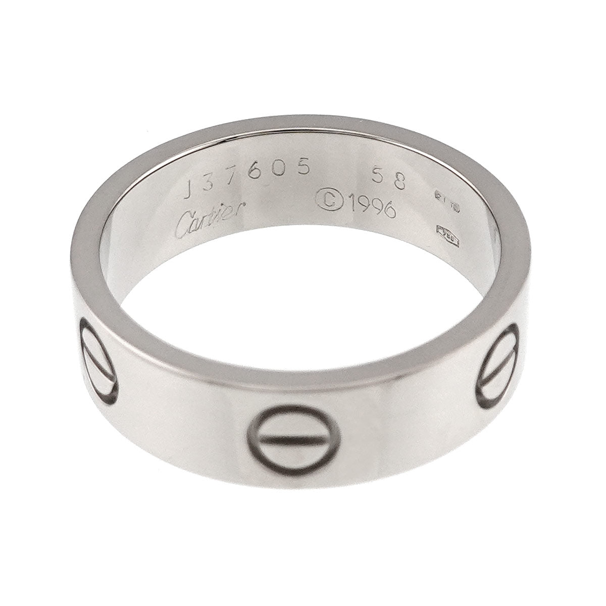 Love Ring 18K White Gold 750 size58 7.75-8(US)