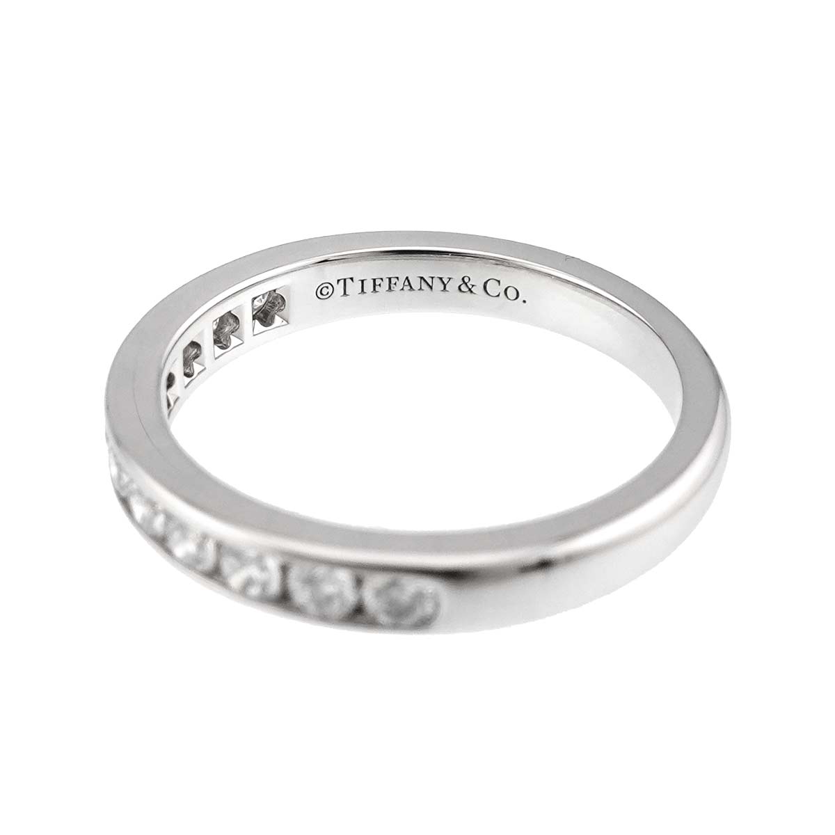 Half Diamond band Ring Platinum Size5.25(US)