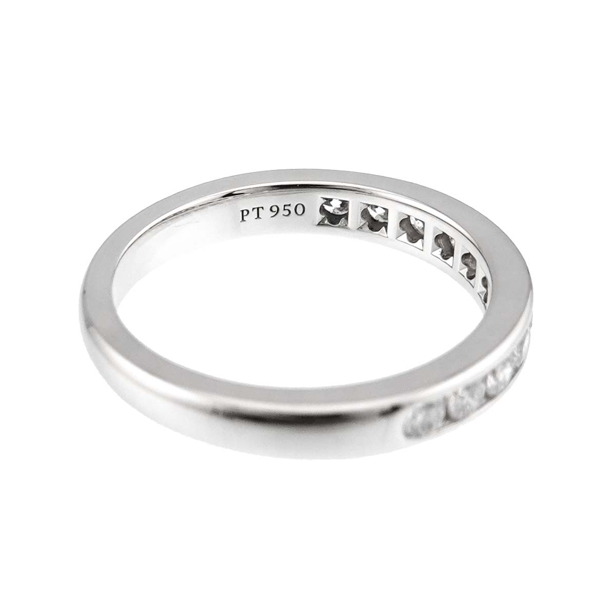 Half Diamond band Ring Platinum Size5.25(US)