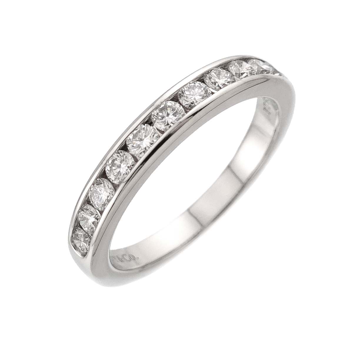 Half Diamond band Ring Platinum Size5.25(US)