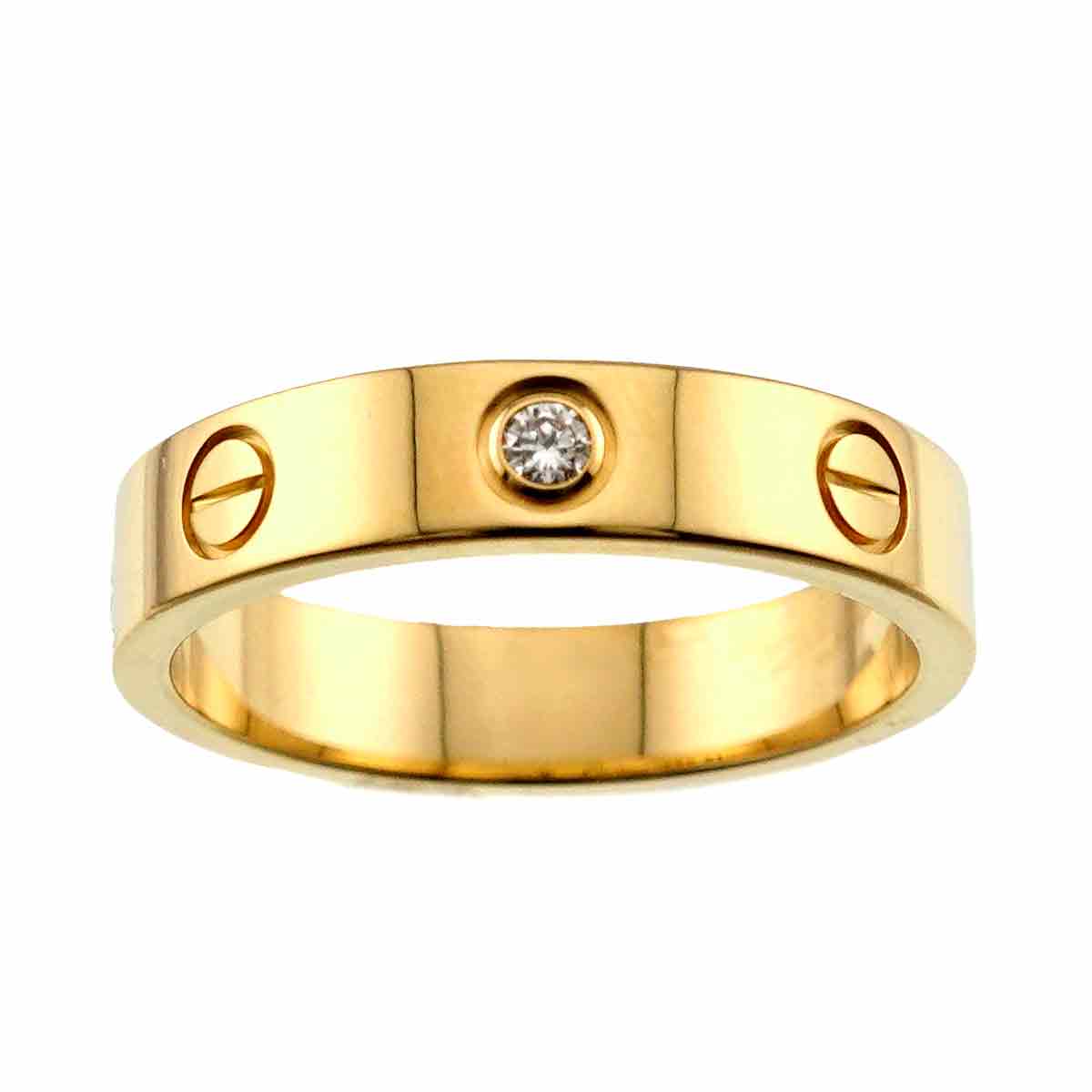 Love Ring SM Diamond 1P 18K YG 750 size51 Size:5.5-5.75(US)