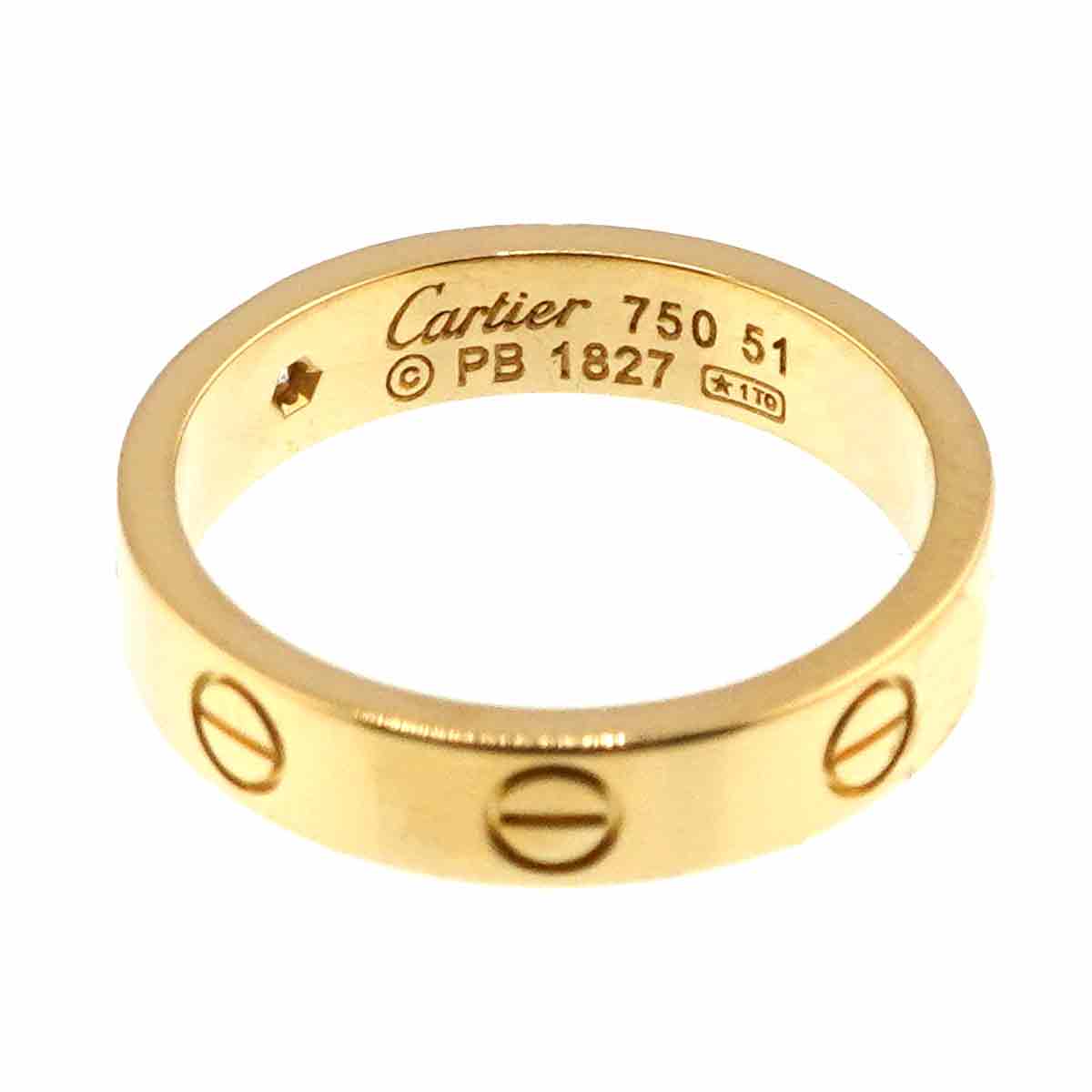Love Ring SM Diamond 1P 18K YG 750 size51 Size:5.5-5.75(US)