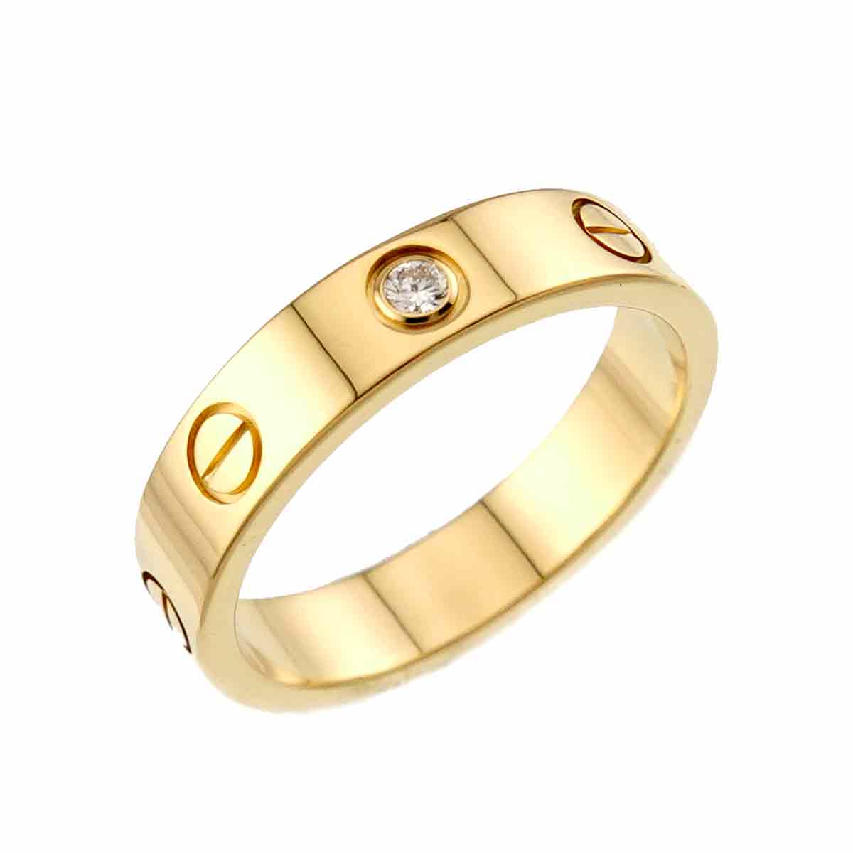 Love Ring SM Diamond 1P 18K YG 750 size51 Size:5.5-5.75(US)