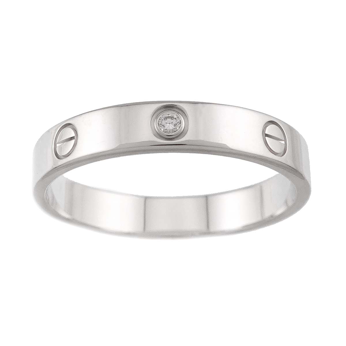 Mini Love Diamond Ring 18K White Gold 750 size64 10.25-10.5(US)