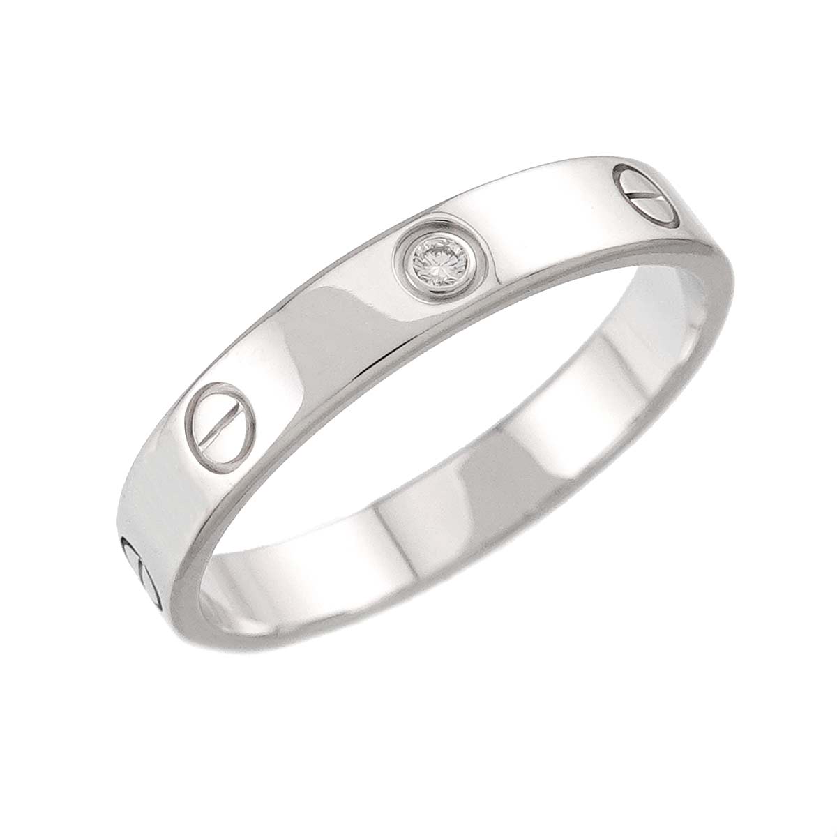 Mini Love Diamond Ring 18K White Gold 750 size64 10.25-10.5(US)