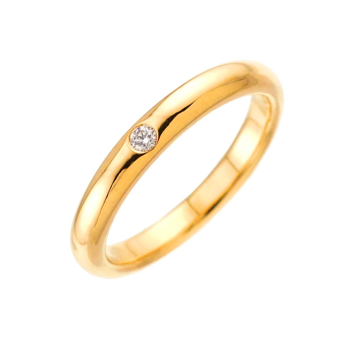 Stacking Diamond 1P Ring 18K Yellow Gold 750 Size4.5(US)