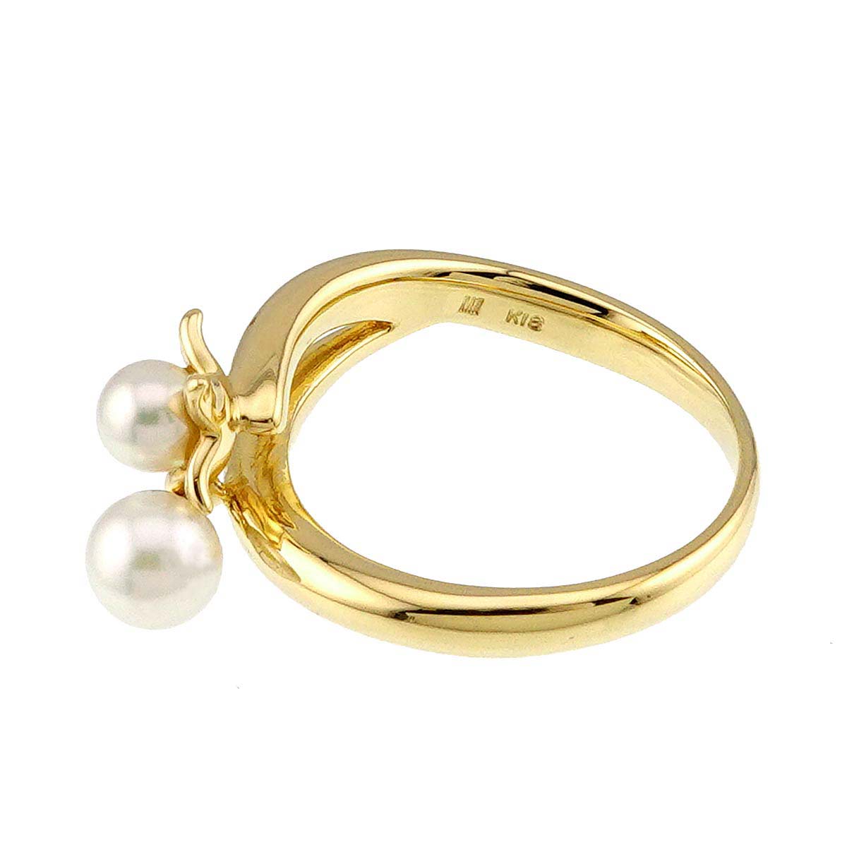 Akoya Pearl 4.6-3.8mm Ring 18K YG 750 Size4(US)