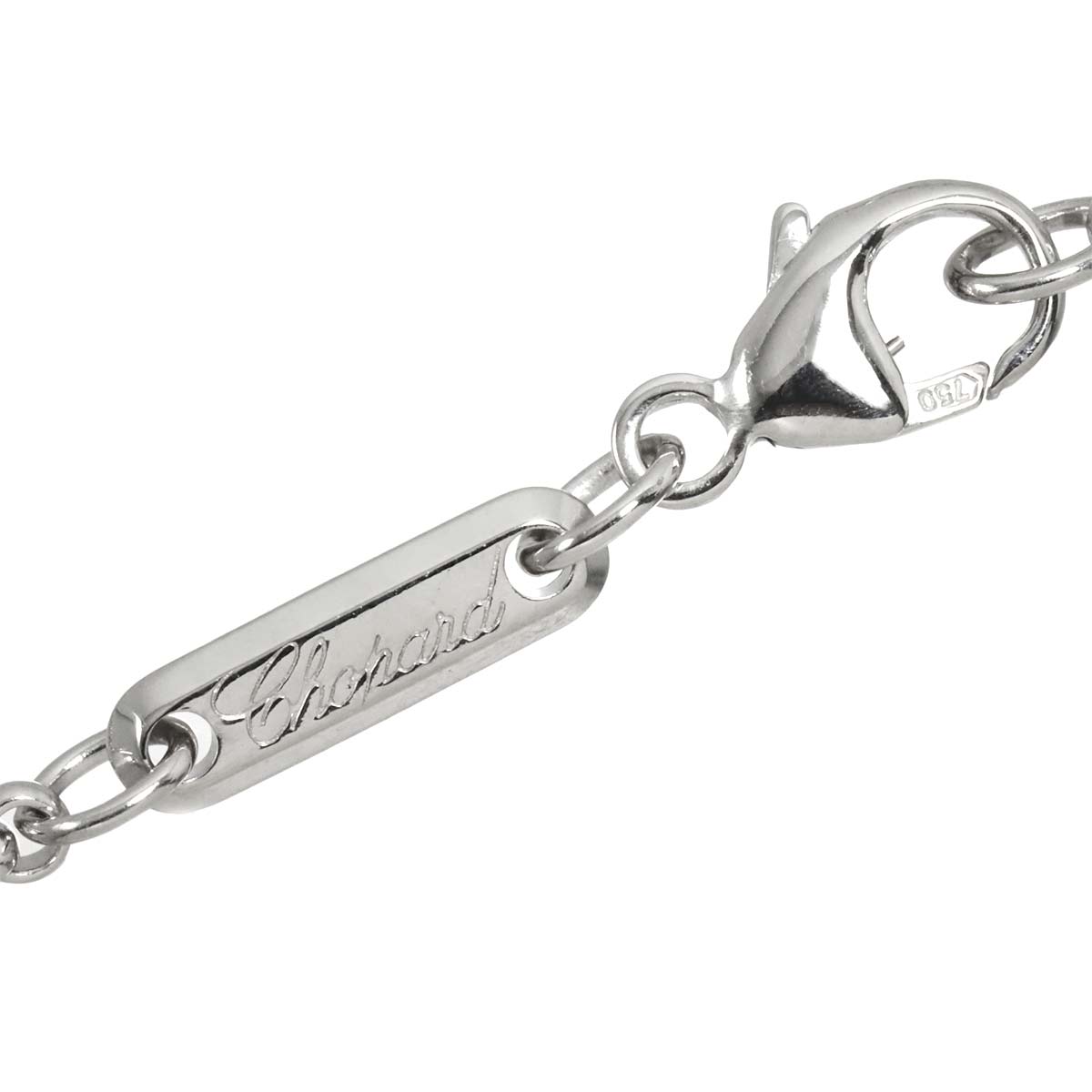 Happy Diamond Sapphire Cross Necklace 18K WG PG 750