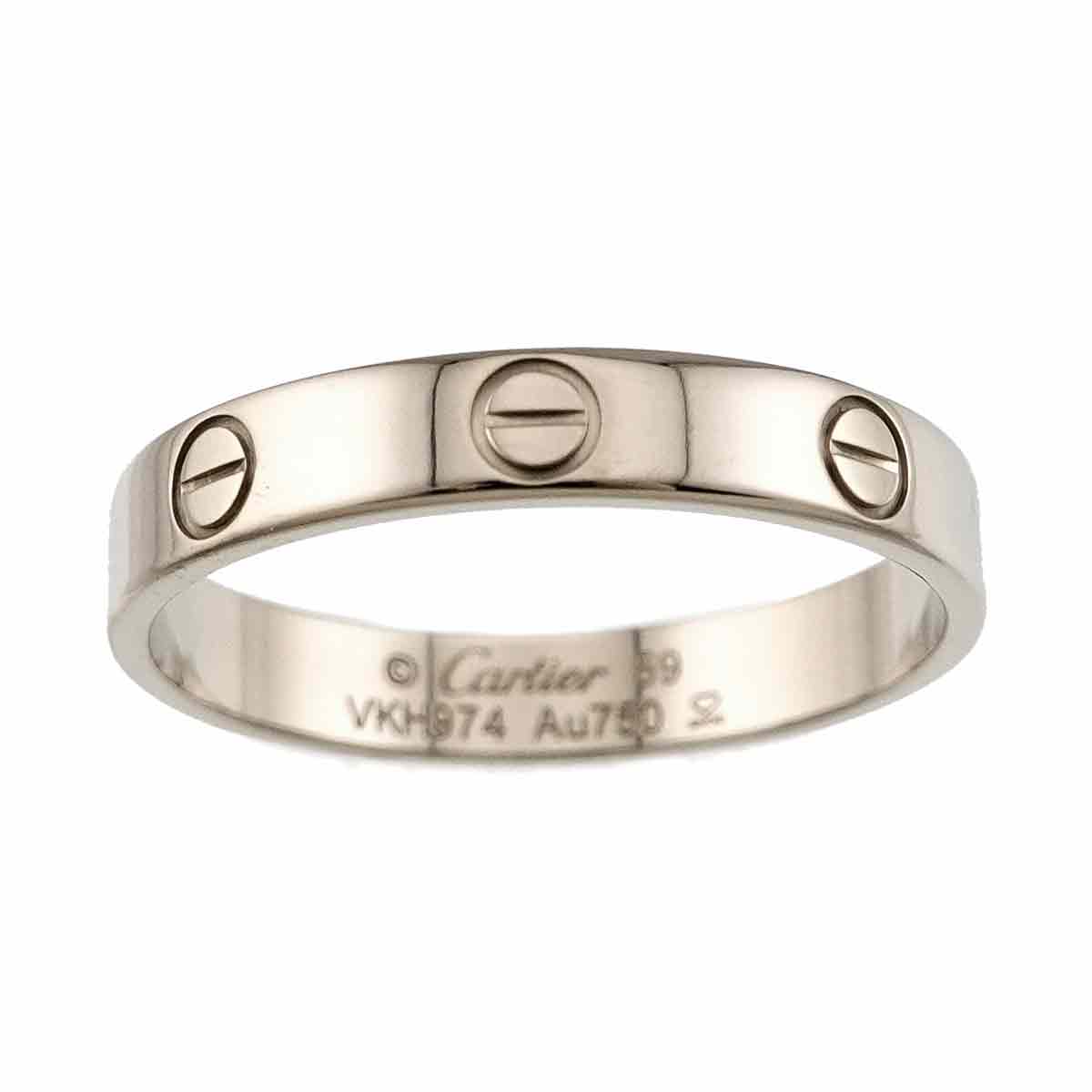 Mini Love Ring 18K White Gold 750 size59 8.75(US)