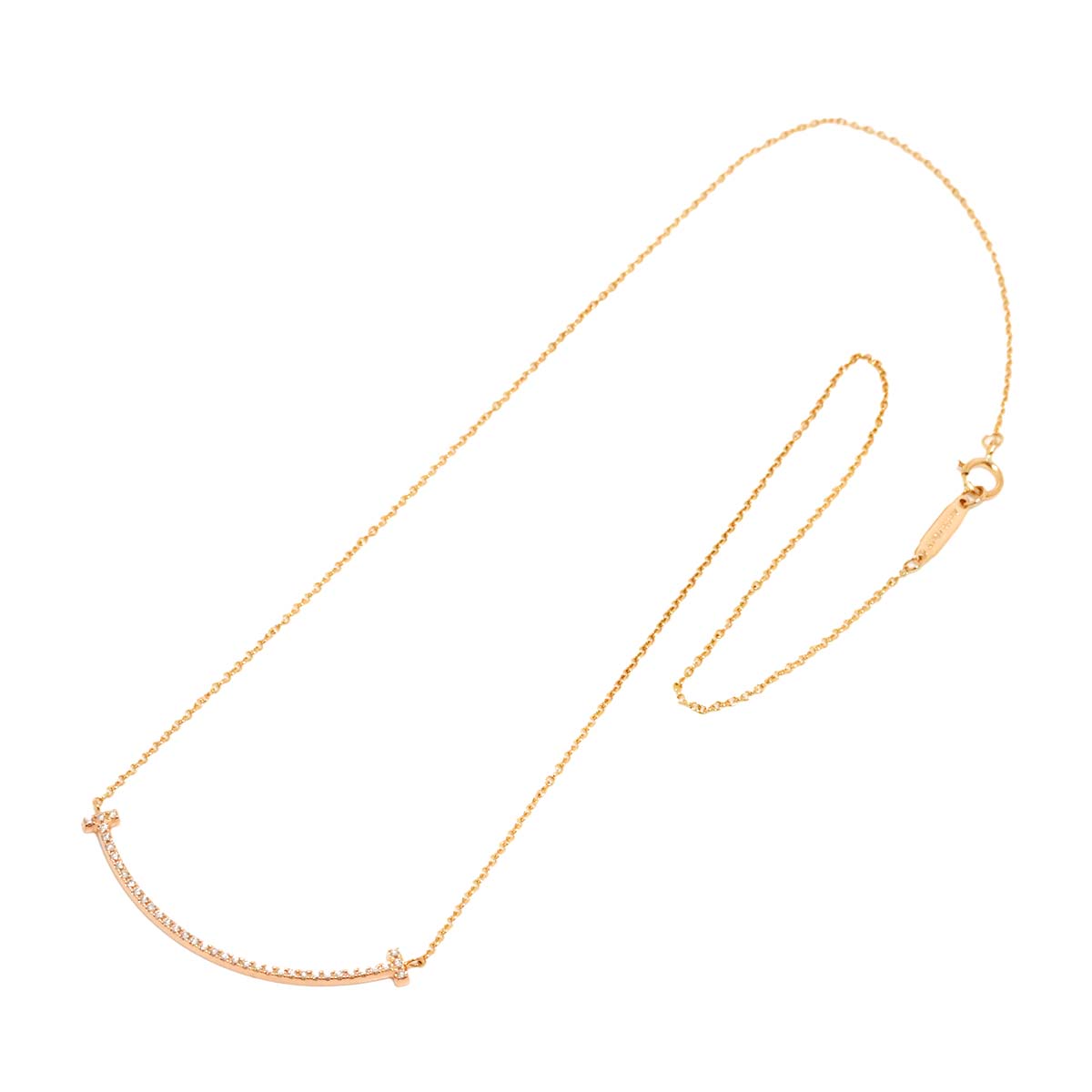 T Smile Diamond SM Necklace 18K Pink Gold 750