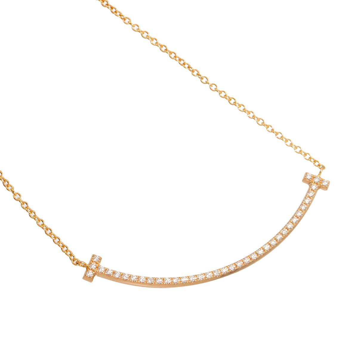 T Smile Diamond SM Necklace 18K Pink Gold 750
